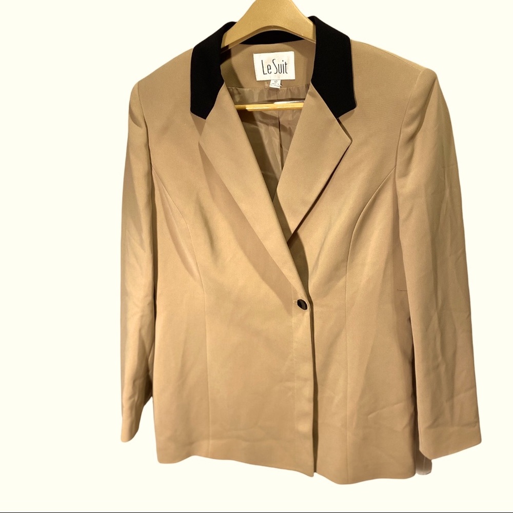 LE SUIT Womens Career Suit Jacket Sz 10 Tan Brown Brand New